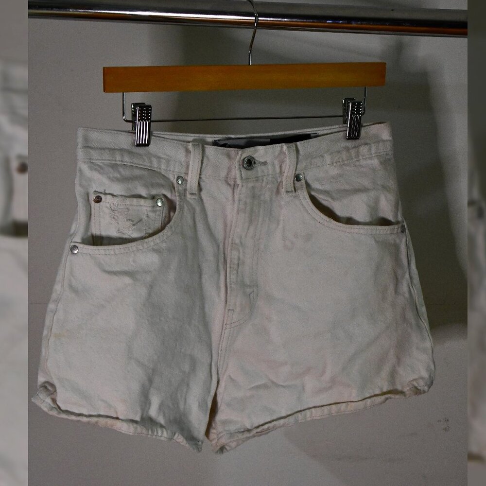 Women's White Mom Shorts